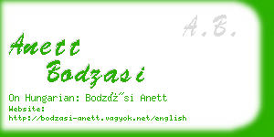 anett bodzasi business card